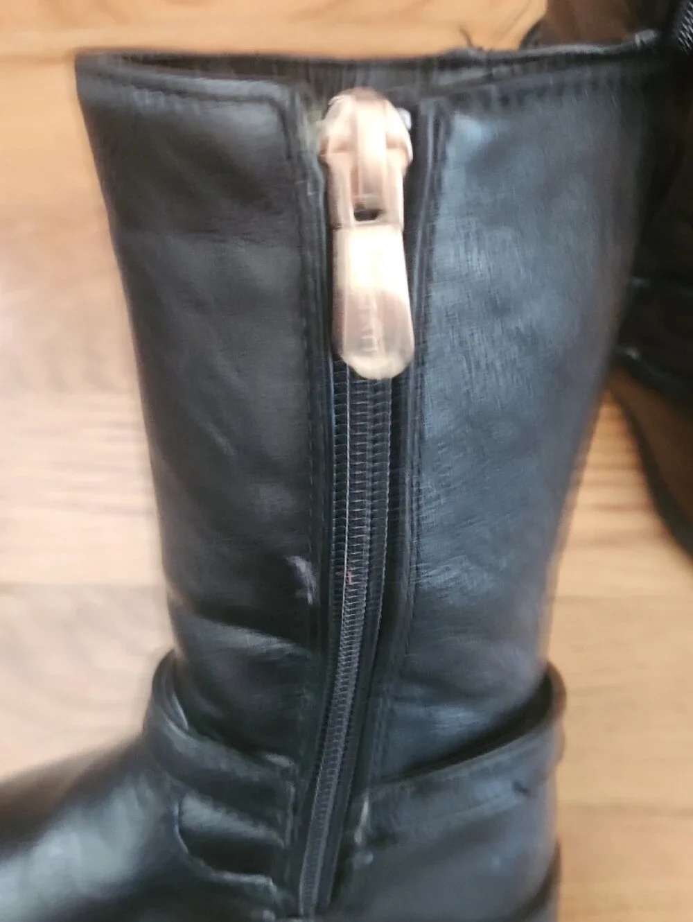 Tahari Black Toddler Riding Boots with Gold Zipper Pulls